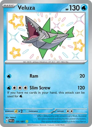 Veluza Paldean Fates Pokémon TCG Shiny Rare 125