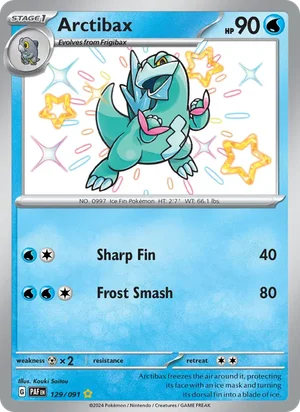 Arctibax Paldean Fates Pokémon TCG Shiny Rare 129