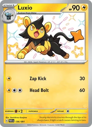 Luxio Paldean Fates Pokémon TCG Shiny Rare 136