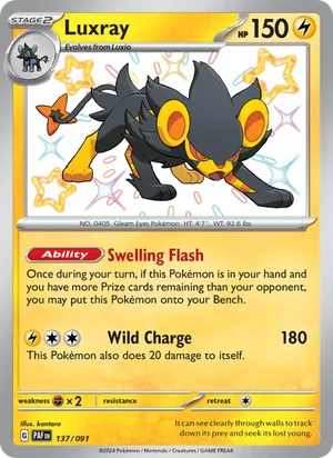 Luxray Paldean Fates Pokémon TCG Shiny Rare 137
