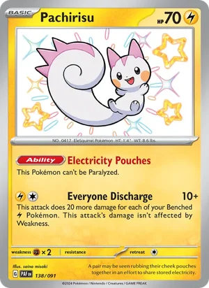 Pachirisu Paldean Fates Pokémon TCG Shiny Rare 138