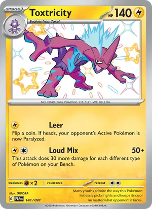 Toxtricity Paldean Fates Pokémon TCG Shiny Rare 141