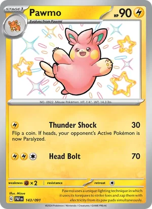 Pawmo Paldean Fates Pokémon TCG Shiny Rare 143