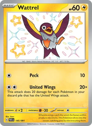 Wattrel Paldean Fates Pokémon TCG Shiny Rare 145