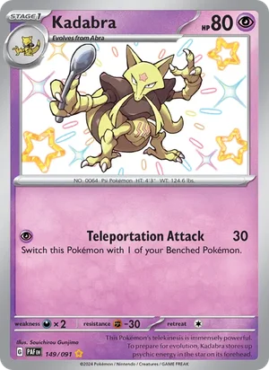 Kadabra Paldean Fates Pokémon TCG Shiny Rare 149
