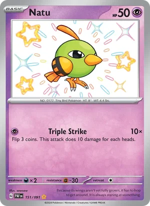 Natu Paldean Fates Pokémon TCG Shiny Rare 151