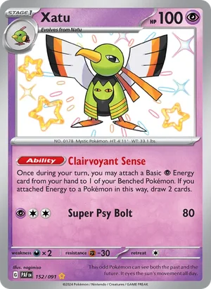 Xatu Paldean Fates Pokémon TCG Shiny Rare 152
