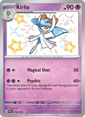 Kirlia Paldean Fates Pokémon TCG Shiny Rare 154
