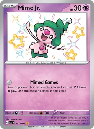 Mime Jr. Paldean Fates Pokémon TCG Shiny Rare 157