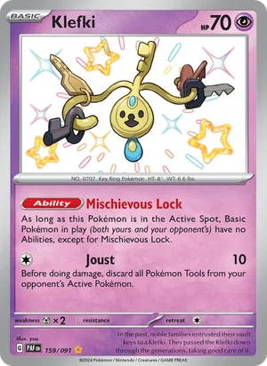 Klefki Paldean Fates Pokémon TCG Shiny Rare 159