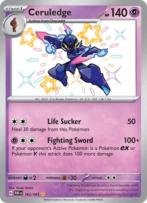 Ceruledge Paldean Fates Pokémon TCG Shiny Rare 162