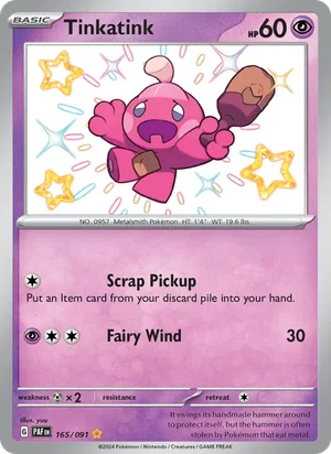Tinkatink Paldean Fates Pokémon TCG Shiny Rare 165