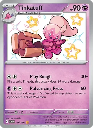 Tinkatuff Paldean Fates Pokémon TCG Shiny Rare 166