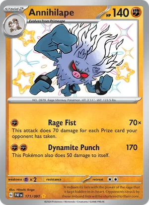 Annihilape Paldean Fates Pokémon TCG Shiny Rare 171