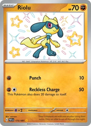 Riolu Paldean Fates Pokémon TCG Shiny Rare 173