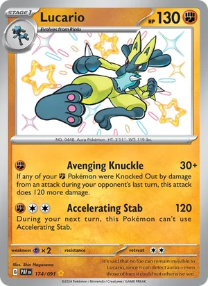 Lucario Paldean Fates Pokémon TCG Shiny Rare 174