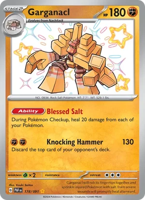 Garganacl Paldean Fates Pokémon TCG Shiny Rare 178