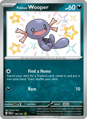 Paldean Wooper Paldean Fates Pokémon TCG Shiny Rare 180