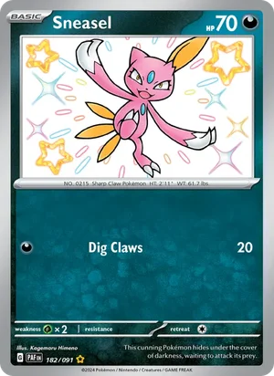 Sneasel Paldean Fates Pokémon TCG Shiny Rare 182