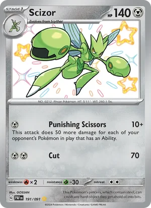 Scizor Paldean Fates Pokémon TCG Shiny Rare 191