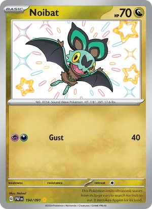 Noibat Paldean Fates Pokémon TCG Shiny Rare 194