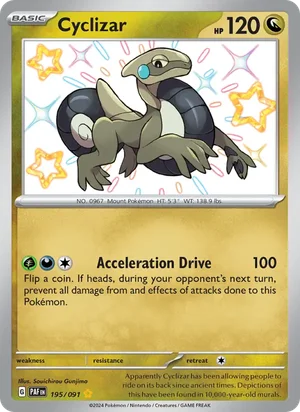 Cyclizar Paldean Fates Pokémon TCG Shiny Rare 195