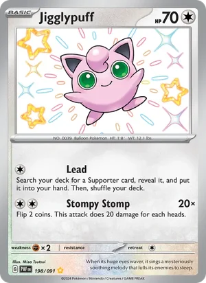 Jigglypuff Paldean Fates Pokémon TCG Shiny Rare 198