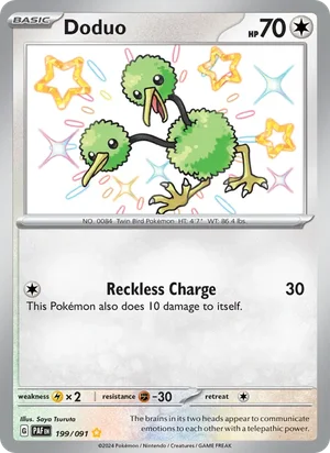 Doduo Paldean Fates Pokémon TCG Shiny Rare 199