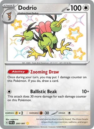 Dodrio Paldean Fates Pokémon TCG Shiny Rare 200