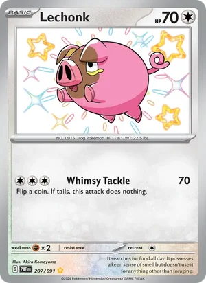 Lechonk Paldean Fates Pokémon TCG Shiny Rare 207