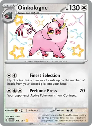 Oinkologne Paldean Fates Pokémon TCG Shiny Rare 208