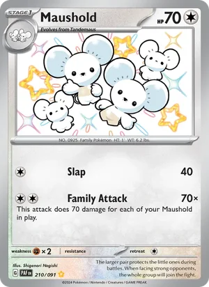 Maushold Paldean Fates Pokémon TCG Shiny Rare 210