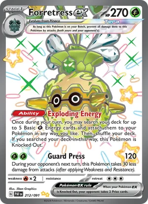 Forretress ex Paldean Fates Pokémon TCG Shiny Ultra Rare 212