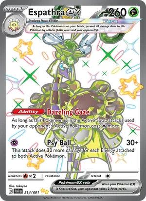 Espathra ex Paldean Fates Pokémon TCG Shiny Ultra Rare 214