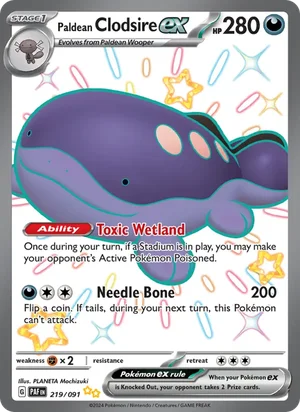 Paldean Clodsire ex Paldean Fates Pokémon TCG Shiny Ultra Rare 219