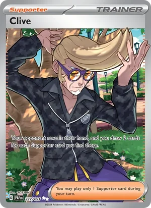 Clive Paldean Fates Pokémon TCG Ultra Rare 227