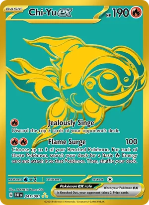 Chi-Yu ex Paldean Fates Pokémon TCG Hyper Rare 241