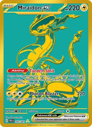 Miraidon ex Paldean Fates Pokémon TCG Hyper Rare 243