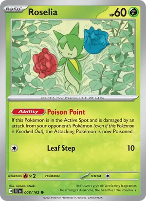 Roselia Temporal Forces Pokémon TCG Common 008