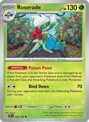Roserade Temporal Forces Pokémon TCG Uncommon 009