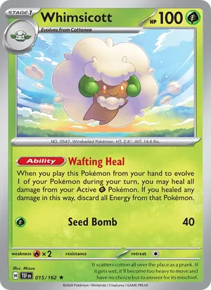 Whimsicott Temporal Forces Pokémon TCG Rare 015