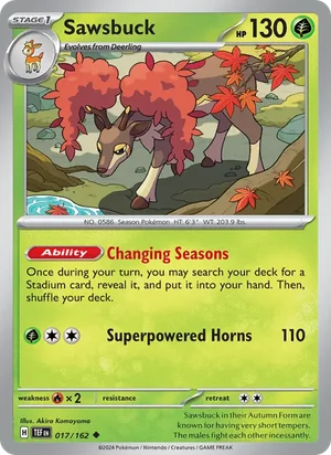 Sawsbuck Temporal Forces Pokémon TCG Uncommon 017