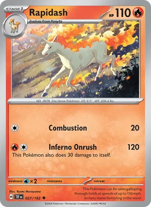 Rapidash Temporal Forces Pokémon TCG Uncommon 027