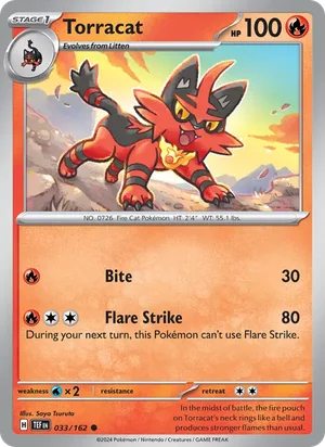 Torracat Temporal Forces Pokémon TCG Common 033