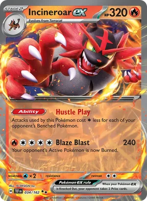 Incineroar ex Temporal Forces Pokémon TCG Double Rare 034