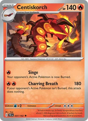 Centiskorch Temporal Forces Pokémon TCG Uncommon 037