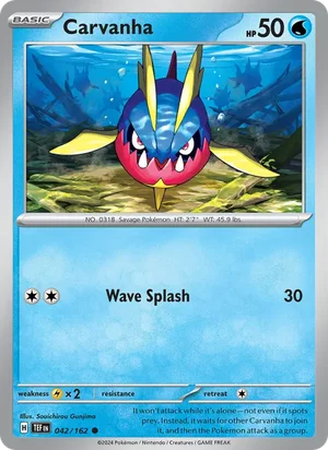 Carvanha Temporal Forces Pokémon TCG Common 042