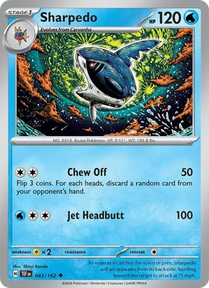 Sharpedo Temporal Forces Pokémon TCG Uncommon 043