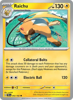Raichu Temporal Forces Pokémon TCG Common 052