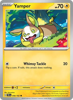 Yamper Temporal Forces Pokémon TCG Common 058